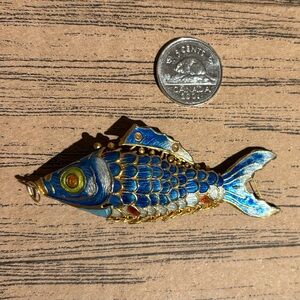 Vintage Chinese Blue Fish Pendant/Ornament